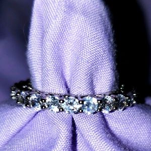 White Sapphire Eternity band .925 Sterling Silver
